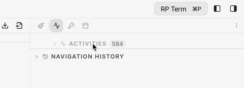 Dragging a section header to reorder widget sections within a panel